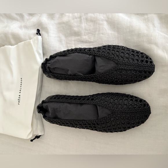 NWT Freda Salvador Riley Black Woven Loafers - Picture 1 of 8